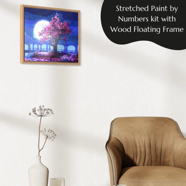 Cherry Blossom Tree by Moonlight paint by numbers kit