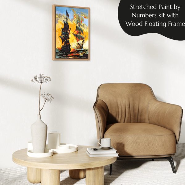 Ships at sunset paint by numbers kit
