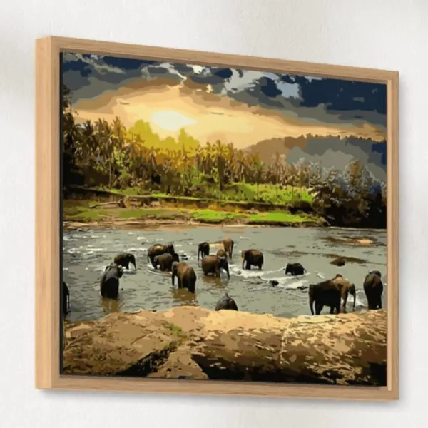 Free Elephants paint by numbers kit