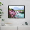 PBN - Frame Template (6) Pink flowers by rocky stream paint by numbers