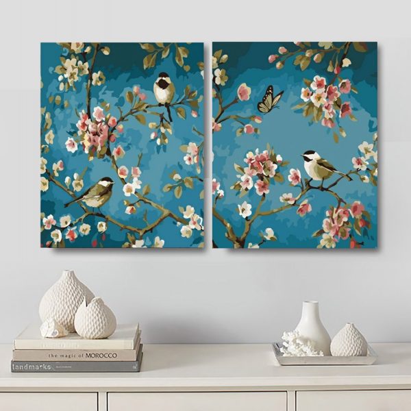 birds on branches (2 set)