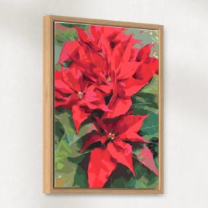 Red Poinsettia paint by numbers kit