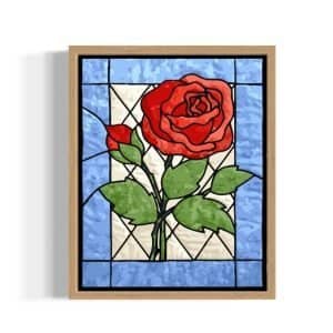 Stained Glass Rose paint by numbers